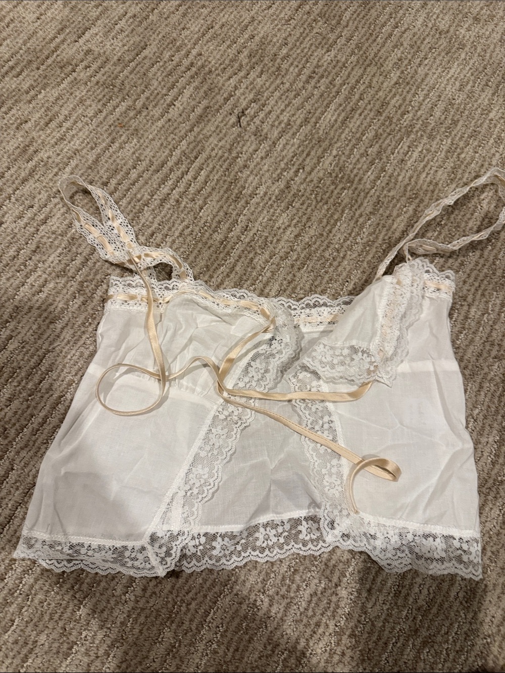 Mirror Palais Cream Lace Trim Camisole